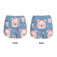 thumbnail image 6 of Uemuo Cute Pig Flowers Pattern Women's Athletic Shorts High Waisted Running Shorts with Liner Pockets Gym Elastic Workout Shorts-Medium, 6 of 9
