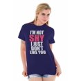 thumbnail image 4 of Funny Not Shy Don't Like You Sarcasm Women's Plus Size Graphic Tee Brisco Brands 2X, 4 of 5