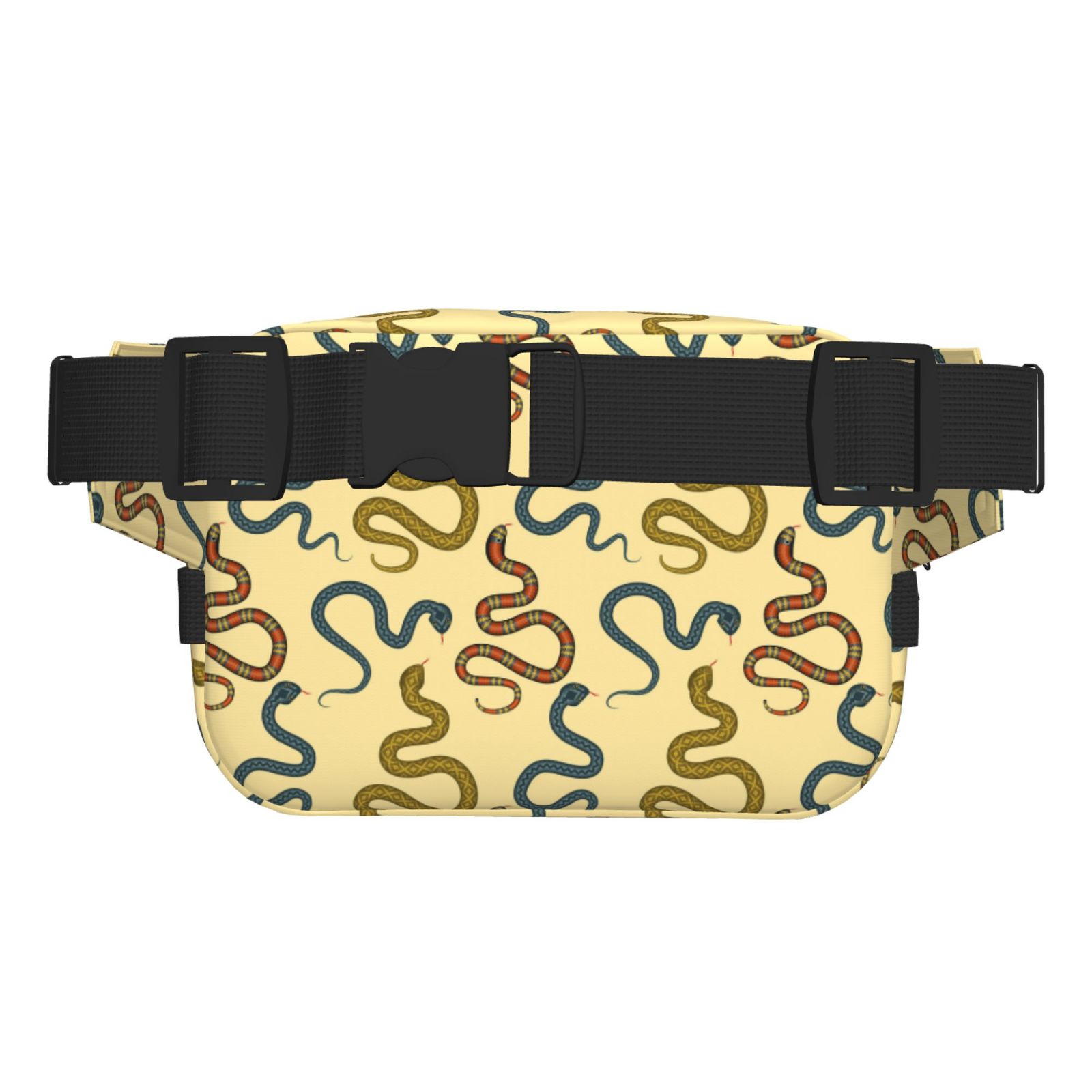 Fuzoiu Various Snake Print Unisex Square Double Layer Waist Bag,Crossbody Fanny Pack Travel Workout Accessory
