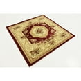 thumbnail image 5 of Unique Loom Versailles Medallion Motif Rug 4' x 4' Square Burgundy/Ivory, 5 of 5