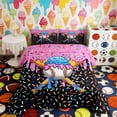 thumbnail image 2 of Erosebridal Pink Blue Ice Cream Baseball Bat Print Queen Comforter Set, Sweet Sports Theme Bedding Comforter Set for Kids Boys and Girls, Colorful Stars Reversible 3pcs, 1 Comforter and 2 Pillowcases, 2 of 6