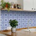 thumbnail image 2 of Mi Alma Blue White Spanish Peel & Stick Tiles - Vinyl Backsplash 8x8, 2 of 10