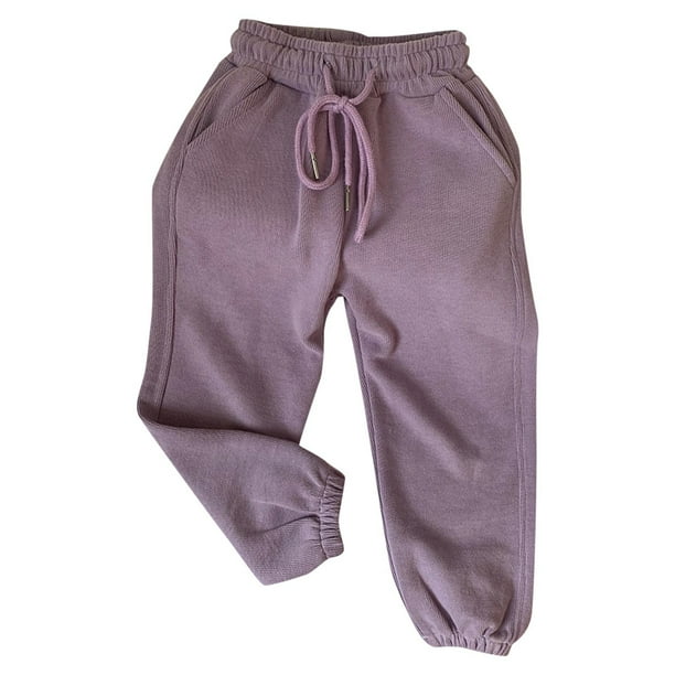 Odeerbi 3-10 Años Niños Niñas Pantalones de Algodón Entrenamiento Deportivos Jogger Pantalones de Color Sólido Afuera Joggers Lindos