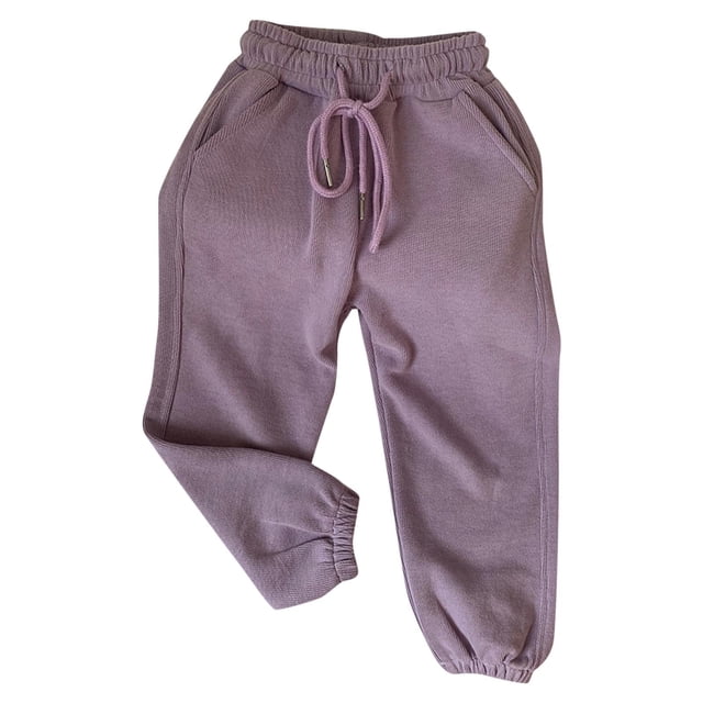 Odeerbi 3-10 Años Niños Niñas Pantalones de Algodón Entrenamiento Deportivos Jogger Pantalones de Color Sólido Afuera Joggers Lindos