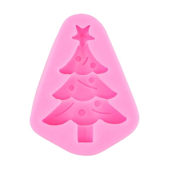 A Pink Christmas Tree Silicone Mold Food Grade Material For Chocolate And Cake Making Baking Decorations 2.56X1.97X0.79 Inch