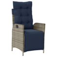 thumbnail image 2 of vidaXL Reclining Garden Chairs 2 pcs with Footrest Grey Poly Rattan, 2 of 5