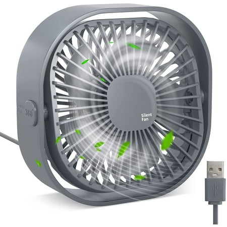

USB Desk Fans Desktop Fan Cooling Fan 3 Speed Adjustable Table Fan 360°Rotation Upgraded Computer Mini Personal Fan Electric for Home Office Car Outdoor Travel Powerful