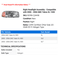 thumbnail image 2 of Right Headlight Assembly - Compatible with 2000 - 2006 GMC Yukon XL 1500 2001 2002 2003 2004 2005, 2 of 2