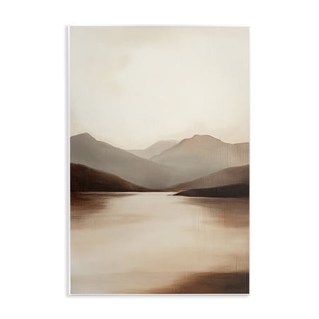 Stupell Industries Calming Mountains Brown Landscape Wall Plaque Art, design by Petal Prints Design
