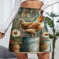 thumbnail image 3 of Watercolor Chicken in Foreground Flower Women's High Waist Skirt Stretchy Casual Mini Skirt, 3 of 8