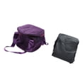 thumbnail image 2 of Bolsa de almacenamiento para cuencos musicales, estuche de transporte para cuencos cantores de cristal con dos bolsillos externos y doble cremallera, 30 cm, color morado puro, 2 of 14