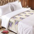 thumbnail image 3 of Purple Floral Bed Runner for Cal King Size Bed, Watercolor Purple Yellow Wisteria Linen Texture Soft Bedding Scarf Bedding Protector Slipcover Sofa Throw for Bedroom Hotel Guesthouse, 3 of 8
