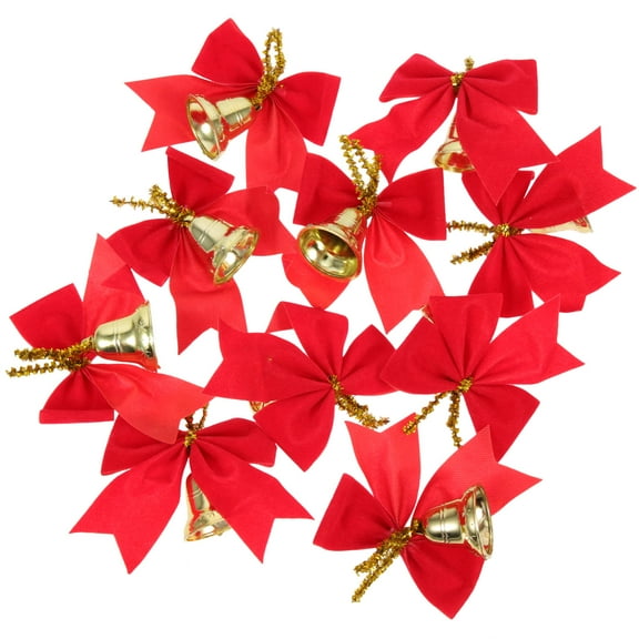 PTOOTP Christmas Bells Pendant Hanging Ornaments Red 10Pcs