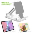 thumbnail image 6 of Adjustable Desktop Smartphone and Tablet Stand, Foldable Heavy Duty Phone Stand with Non-Slip Rubberized Grips and Weighted Base Compatible with iPhone, iPads, Tablets and Nintendo Switch - White, 6 of 7