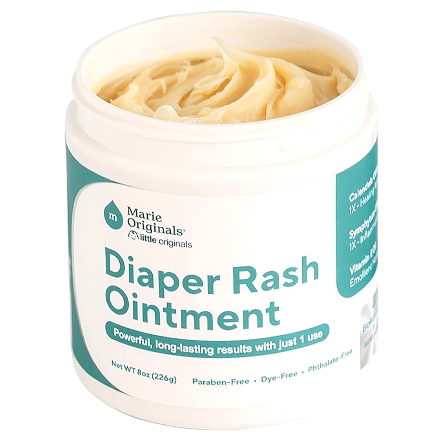 Marie Originals Baby Healing Ointment, Triple Action Diaper Rash Cream, Coconut Oil & Vitamin E, Soothes and Moisturizes Dry Cracked Skin 8 oz