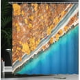 thumbnail image 3 of Ambesonne Ocean Shower Curtain, Road Autumn Trees Scenery, 69"Wx84"L, Earth Yellow Sea Blue, 3 of 4