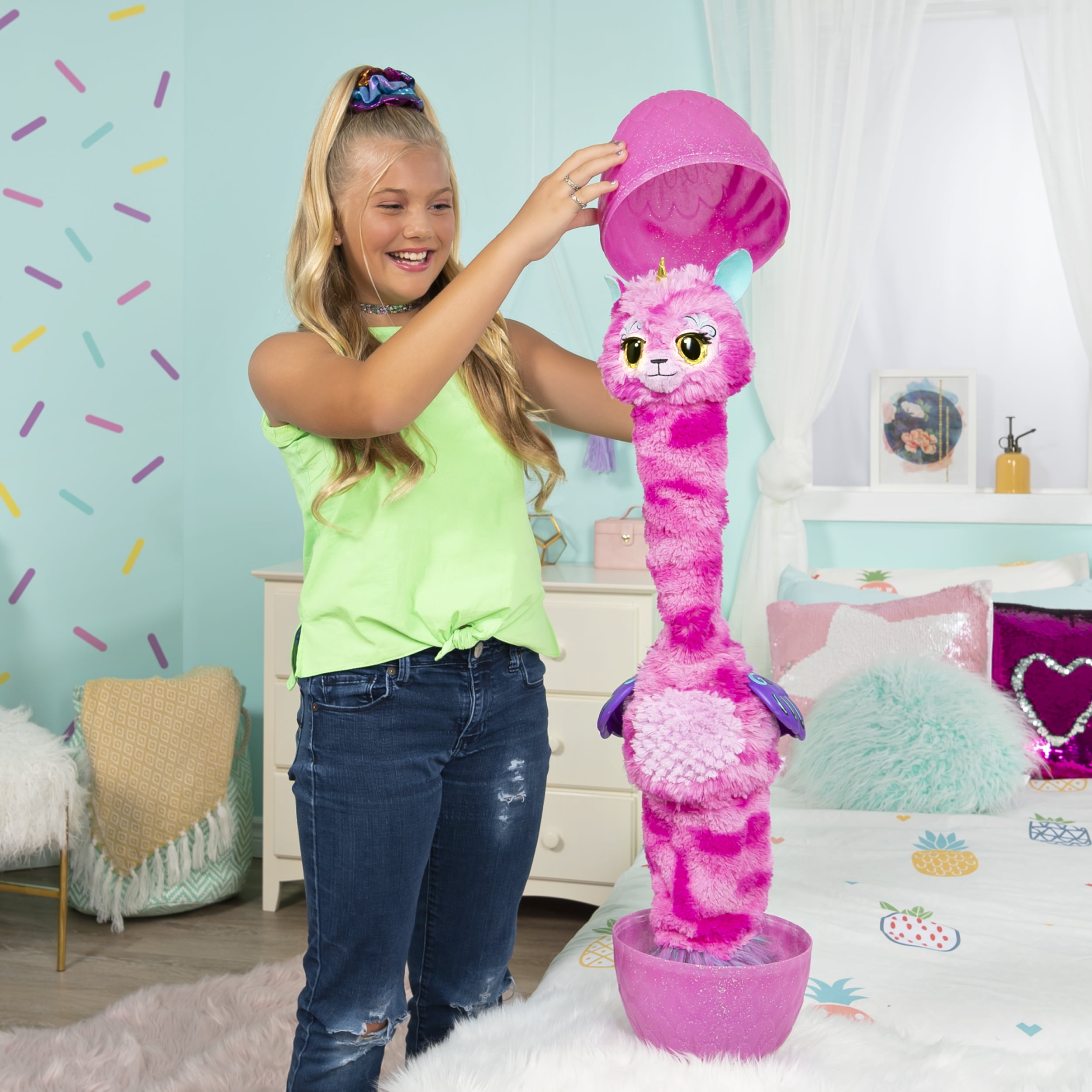 Hatchimals WOW, Llalacorn 32 Tall Interactive Hatchimal, Re-Hatchable Egg.  Open