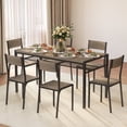 thumbnail image 2 of Aiho 7-Piece Dining Table Set for 6, Space-Saving Kitchen Table with Chairs, Compact Dining Furniture for Small Spaces & Apartments, Gray, 2 of 9