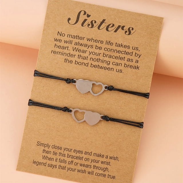 Regalos de regreso a la escuela Pulsera para mamá y yo Primer día de clases Juego de pulseras de deseos a juego para madre, hija, hijo, mujeres, adolescentes, niñas, niños, regalo de joyería ER