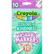 Crayola Colors of Kindness Fineline Markers, School Supplies, 10 Ct, Assorted Colors