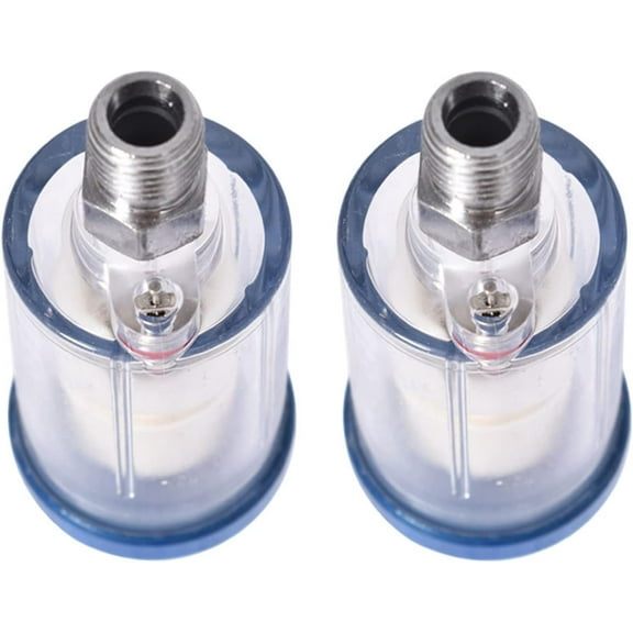 munirater 2Pcs Spray Gun 1/4" Air Line Mini Filter Water Trap Clear Painting Moisture