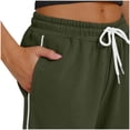 thumbnail image 5 of Delayuji Women's Stripe Patchwork Wide Leg Sweatpants Loose Sportswear Casual Sweatpants Workout Pants, 5 of 7
