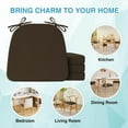 thumbnail image 6 of Chair Cushions for Dining Chairs Set of 4, Non Slip Kitchen Chair Pads, 17" x 16" x 2", Indoor Dining Chair Cushions with Ties, D-Shaped Seat Cushions for Kitchen Chairs, Brown, 6 of 14