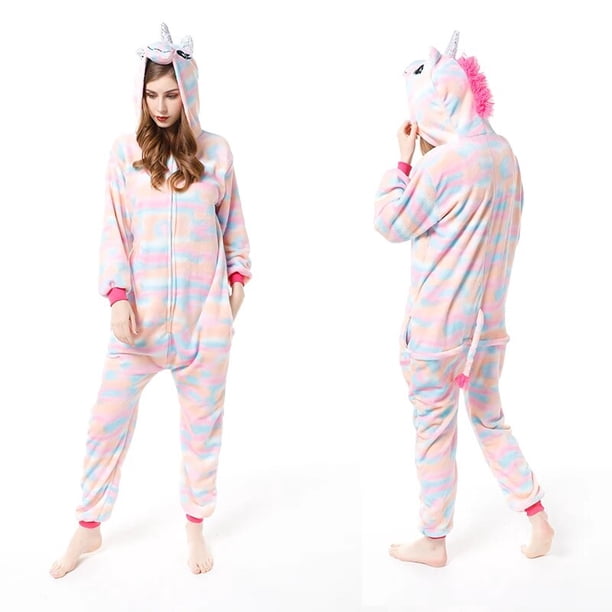 Pijamas de unicornio y Stitch para niños, ropa de dormir Unisex, para fiesta de Cosplay, pijamas franela adultos, 2021 xuanjing unisex