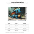 thumbnail image 5 of Uemuo Adorable Blue Baby Dragon Printed Throw Blanket for Couch, Fluffy Fuzzy Blankets for Bed, Sofa, Cozy Flannel Faux Fur Blanket-50"x40", 5 of 6