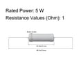 thumbnail image 3 of Uxcell 10Pcs 5W 5 Watt Metal Oxide Film Resistor 1 Ohm ±5% Tolerance, 3 of 6