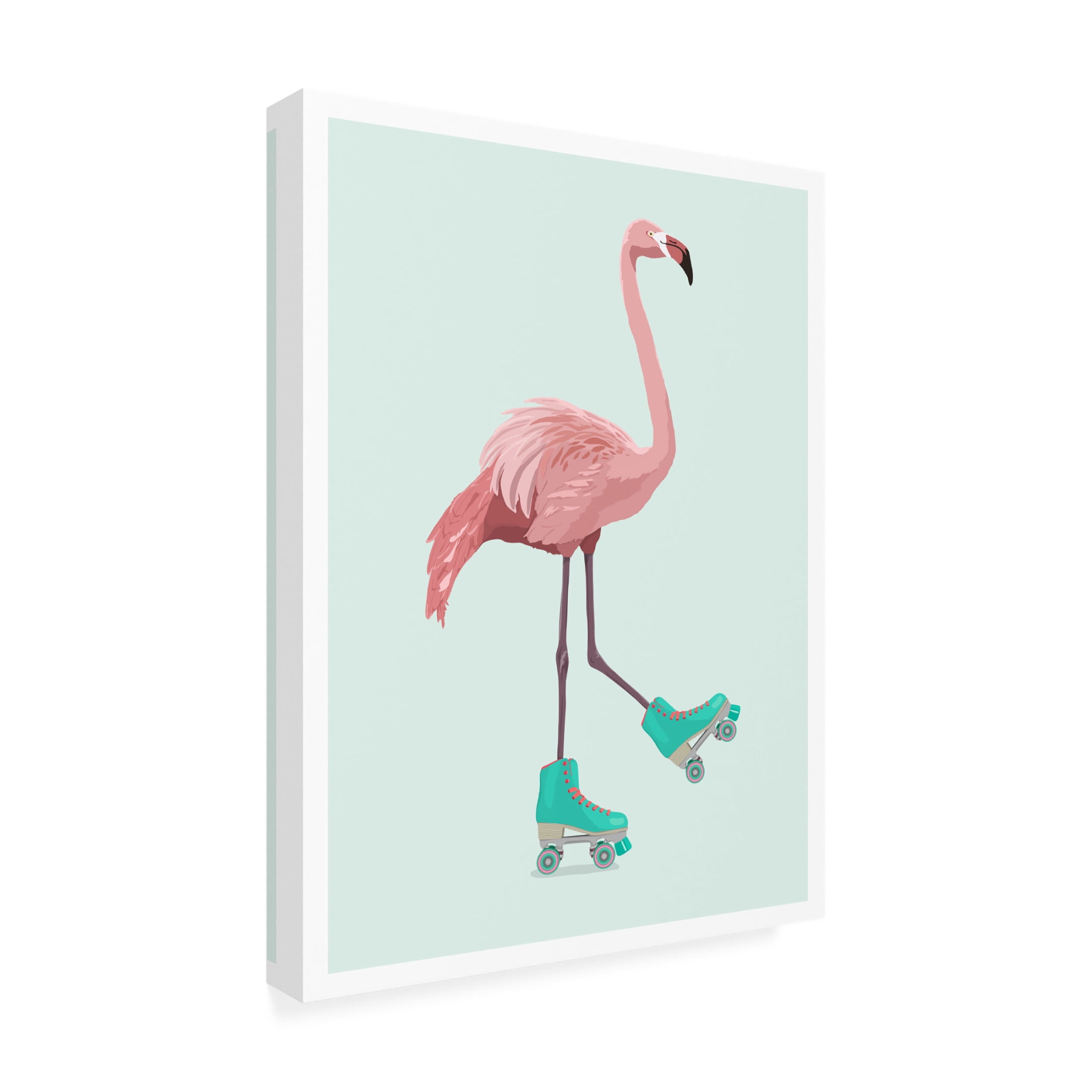 Canvas Wall Art - Bykammille  'Flamingogo' Wall Art for Living Room, Bedroom, or Office Décor by Trademark Fine Art - 24 x 32 Inches