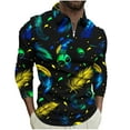 thumbnail image 3 of Awdenio Men's Shirts Quarter Zip Shirts Long Sleeve Pullover Lightweight Carnival Printed Casual Slim Fit Golf Shirt, 3 of 5