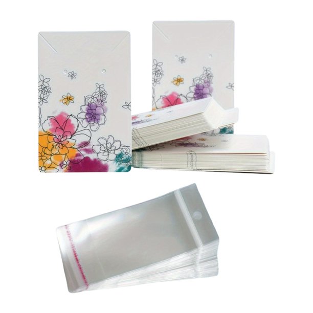 Juego de 50 tarjetas para exhibir aretes, tarjetas para empaquetar aretes, para vestirse E