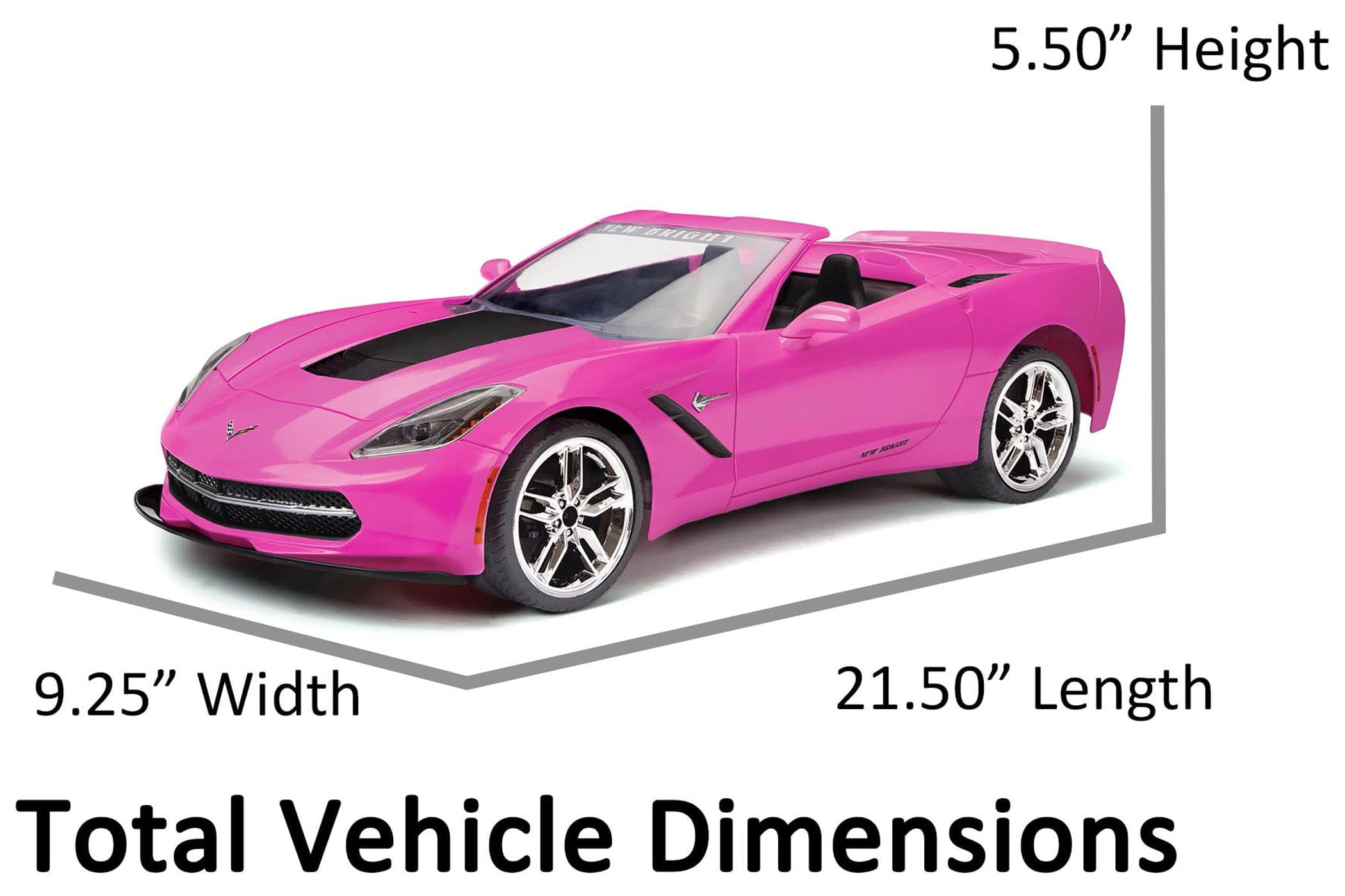New Bright (1:8) Corvette Battery RC Sports Car, 60816UG-PN, Pink
