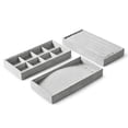thumbnail image 7 of Oirlv 4-in-1 Gray Velvet Jewelry Tray, 13.78"x9.45" Jewelry Drawer Organizer Inserts, Stackable Jewelry Trays for Rings & Ear Studs, 7 of 7