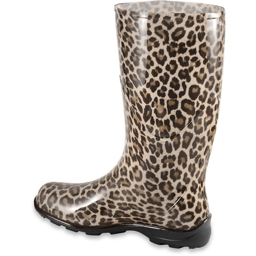Women's Leopard Print Rain Boots - Walmart.com