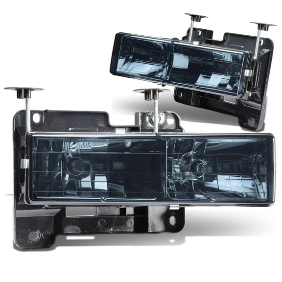 DNA Motoring For 88-00 Chevy GMC C/K 1500 2500 3500 Pickup Diamond Smoked Headlight Lamp Pair
