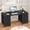 Black, variant on 50 Inch Computer Desk with 8 Drawers, Home Office Desk with Power Outlets, Work Study Gaming Desk with 8 Fabric Drawers, Black