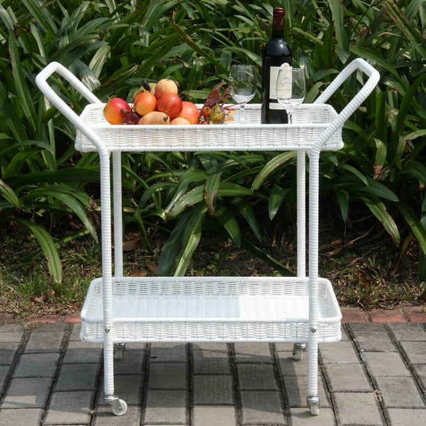 32 White Resin Wicker Outdoor Patio Garden Serving Cart With Wheels Com - Outdoor Patio Cart With Wheels 32 White Resin Wicker Outdoor Patio Garden Serving Cart With Wheels Com - Outdoor Patio Cart With Wheels