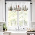 thumbnail image 5 of Christmas Valances for Windows Gnome Evergreen Cap Bells Watercolor Rod Pocket Curtain Valance Window Treatment Short Curtains for Kitchen Living Room, 60"x14", 5 of 5