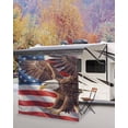 thumbnail image 5 of 4th of July RV Awning Sun Shade Screen 9'X7' Majestic Bald Eagle Mesh Sunscreen Patriotic American Flag Awning Shade Screen with Zipper UV Blocker Completed Kits for RV Motorhome Camper, 5 of 7