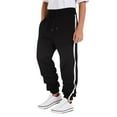 thumbnail image 6 of Adeawade Boys Pants High Waist Jogger Pants Contrast Color Stripes Tapered Sweatpants Straight Leg Trousers Elegant Clothes Black 13-14 Years, 6 of 6