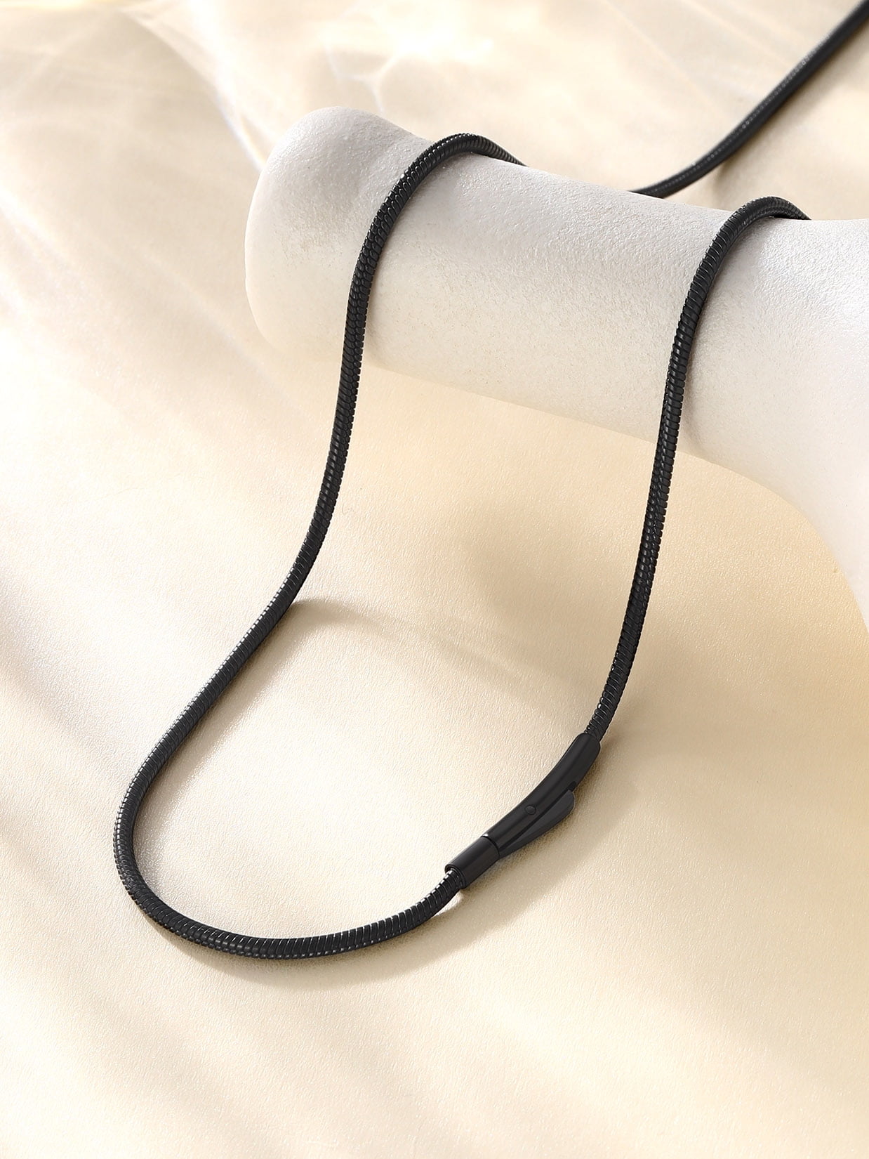 Suplight 2mm Polished Round Snake Chain Necklace for Pendants 14K Gold Plated Stainless Steel