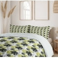 thumbnail image 6 of Ambesonne Modern Duvet Cover Sets, Flourishing Flowers Art, 2-King, Grey Black Pale Green, 6 of 7