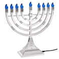thumbnail image 2 of Candelabro Menorá Eléctrica LED Zion Judaica Plata 30 cm, 2 of 5