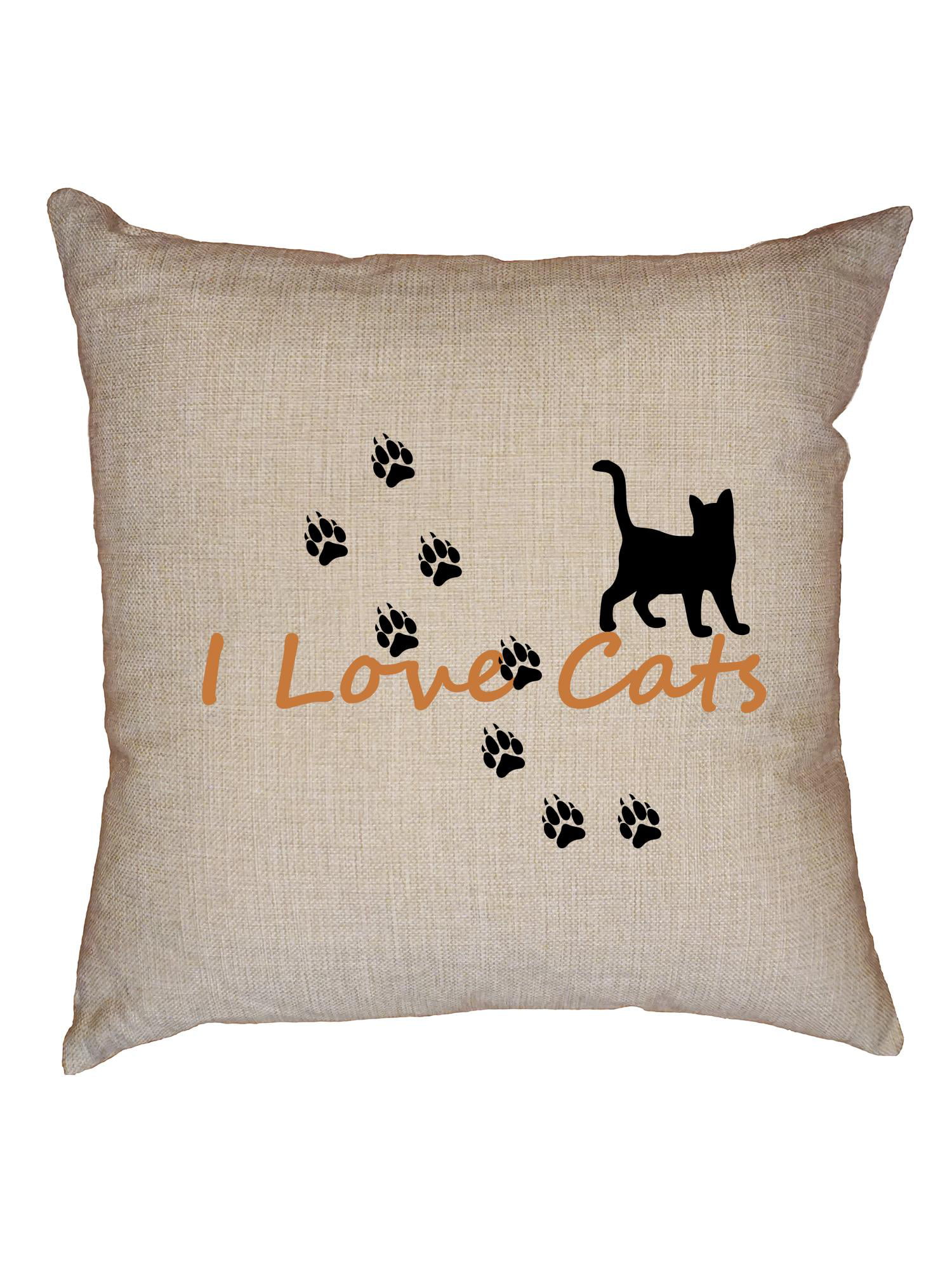Multicolor 16x16 I'm Just Here To Pet All The Cats Funny Cat Lover Throw Pillow 