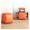 Orange, variant on 5 in 1 Nesting Ottoman Cube Chair,Stackable Sofa Chair Stools Leather Square Ottoman Bench,Foot Stool with Wheels for Living Room,Dining Room