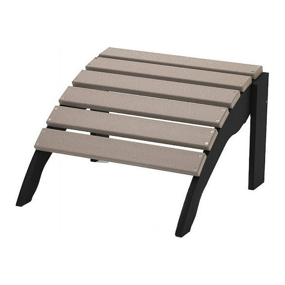 DuroGreen The Adirondack Ottoman - Black with Weathered Wood
