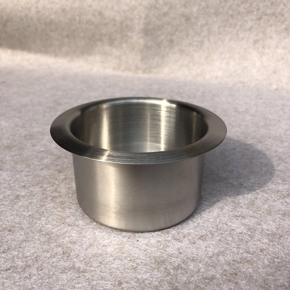 MELIVO Stainless Steel Drop in Cup Holder, Plastic Pocket Recessed Insert, Universal for Boat, RV, Car, Truck, Sofa, Game Table, Pontoon, Motorhome, Camper