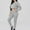 Gray, variant on AOOCHASLIY Women Suits Women's Fashion Long Sleeve Hooded Pullover Pure Color Pants Casual Suit